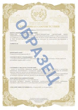Образец Сертификат СТО 01.064.00220722.2-2020 Грозный Сертификат СТО 01.064.00220722.2-2020 